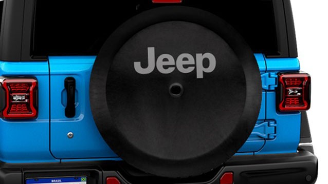 CUBIERTA DE RUEDA DE REPUESTO, LOGO DEL JEEP EN BLANCO