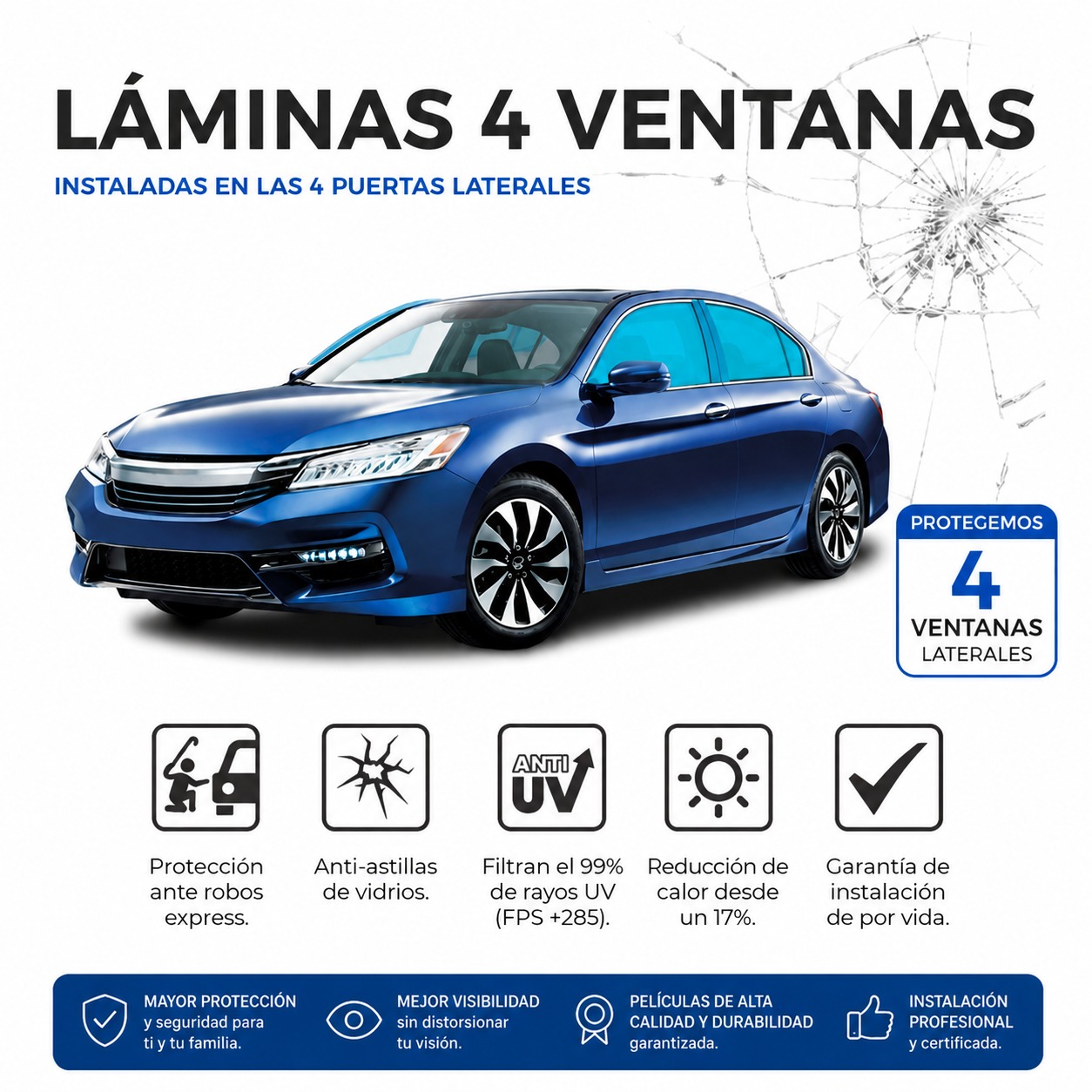 LAMINADO 4 VENTANAS TRANSPARENTES