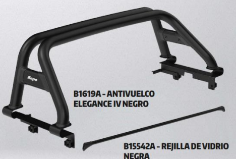 BARRA SOBRE RIEL ELEGANCE IV BEPO NEW RANGER XL/XLS/XLT/RAPTOR D/C - NEGRA